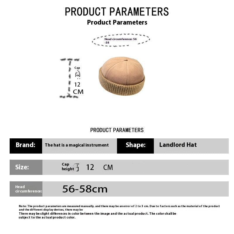 Deerskin Velvet Beret Melon Skin Hat
