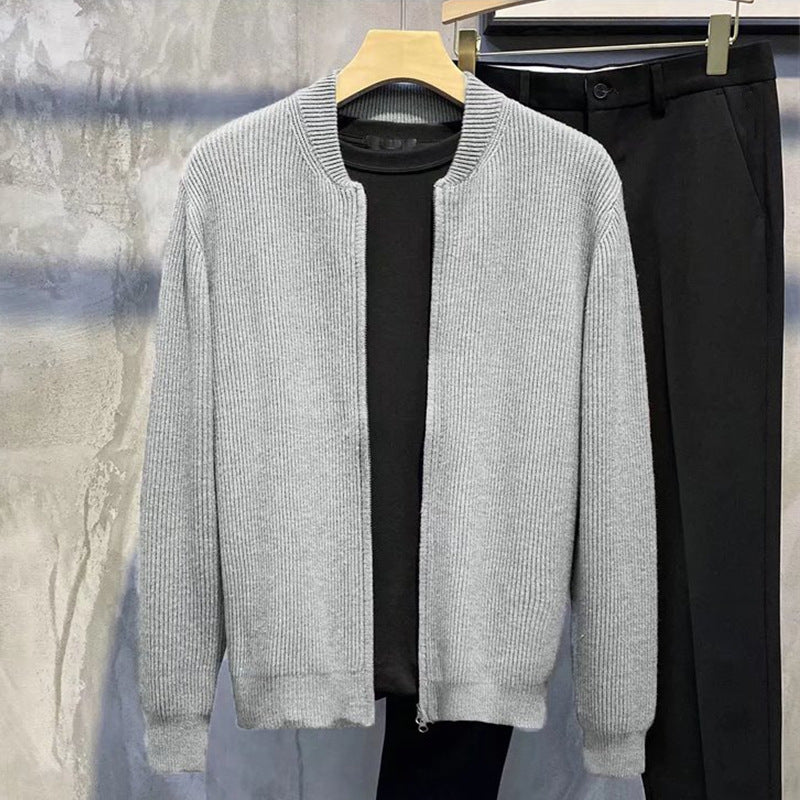 Double Zipper Cardigan Sweater For Men