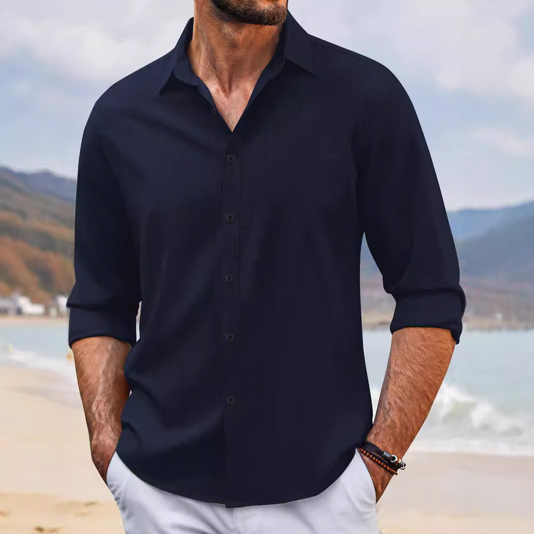 Lapel Long Sleeve Shirt OldMoney Style