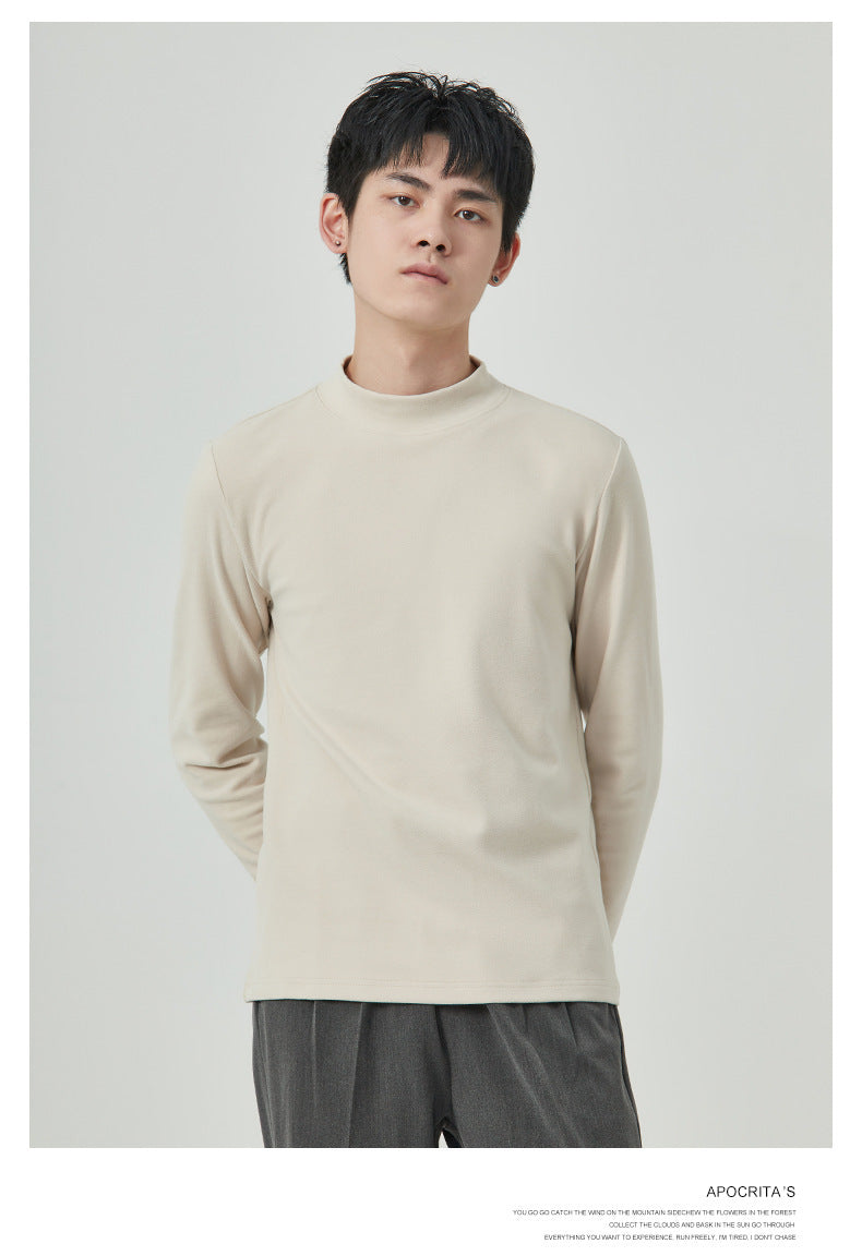 Dralon Half-high Collar Long Sleeves T-shirt