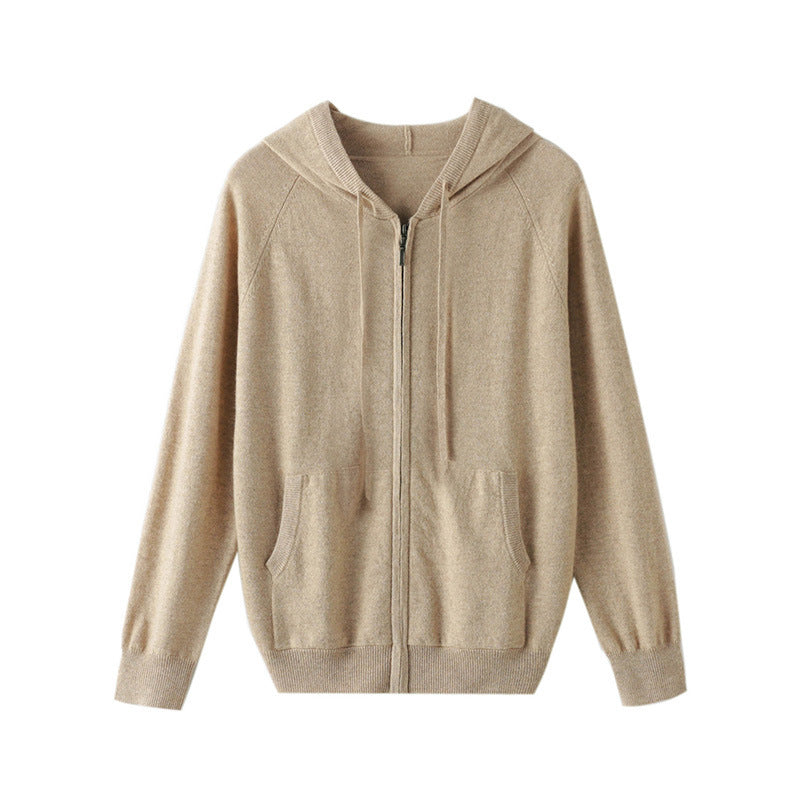 Hooded Casual Sweatshirt Knitted Cardigan Zipper Men