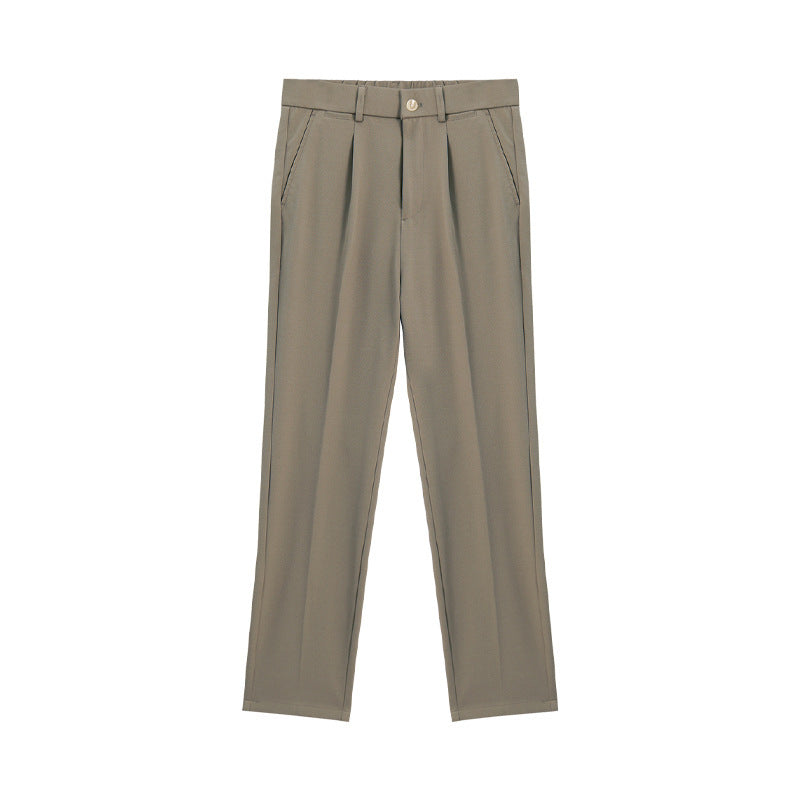 Business Slim-fitting Ankle Length Trousers Anti-wrinkle Straight