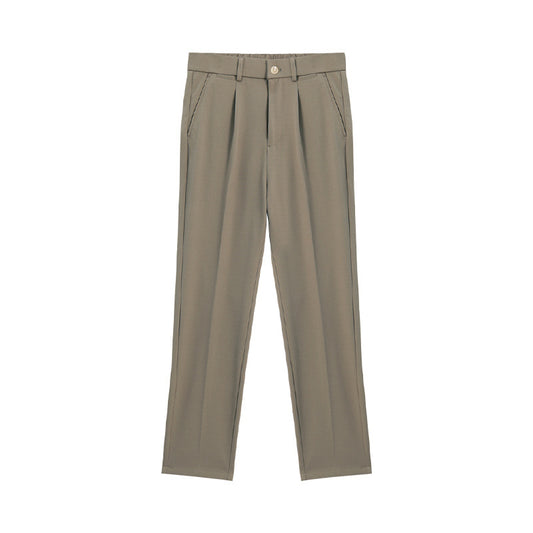 Business Slim-fitting Ankle Length Trousers Anti-wrinkle Straight
